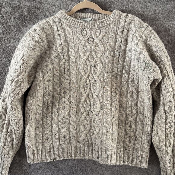 L.L. Bean Gray Cable Knit Sweater - Picture 1 of 16